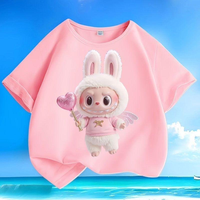 

Детские футболки из чистого хлопка, топы с коротким рукавом для мальчиков и девочек на лето 110 розовый