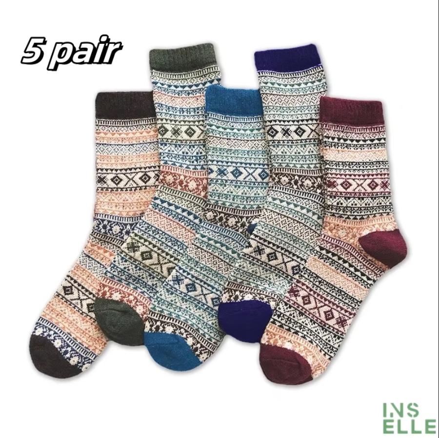 Men's Thick Warm Towel Socks 3 Pairs of Casual Solid Color Mid-calf Socks Winter Men's Socks