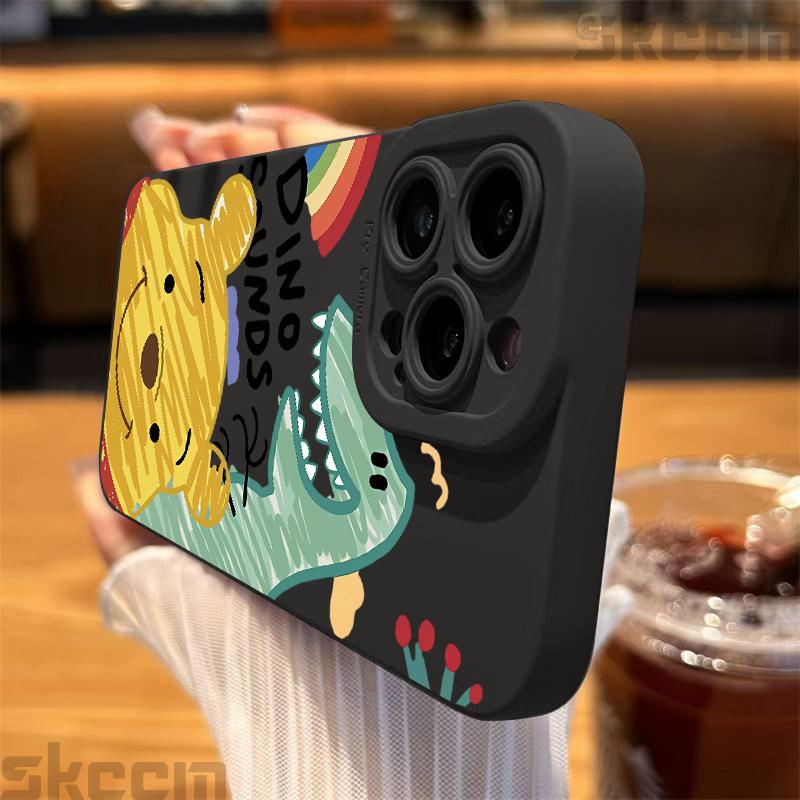 Graffiti Lotso Winnie Pooh Dinosaur Pattern Case For Samsung Galaxy S25 Ultra S24 S23 S22 Plus S21 S20 FE A55 A54 A15 A35 Cover