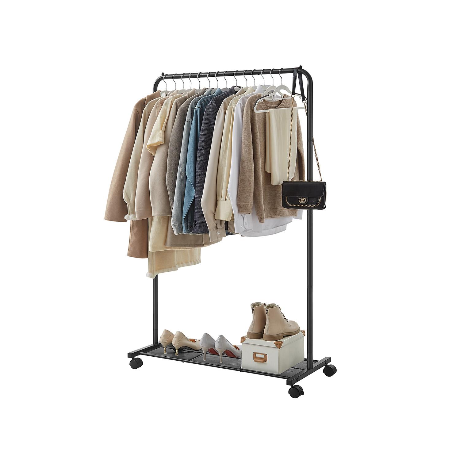SONGMICS Clothes Rack on Wheels, Single-Rail