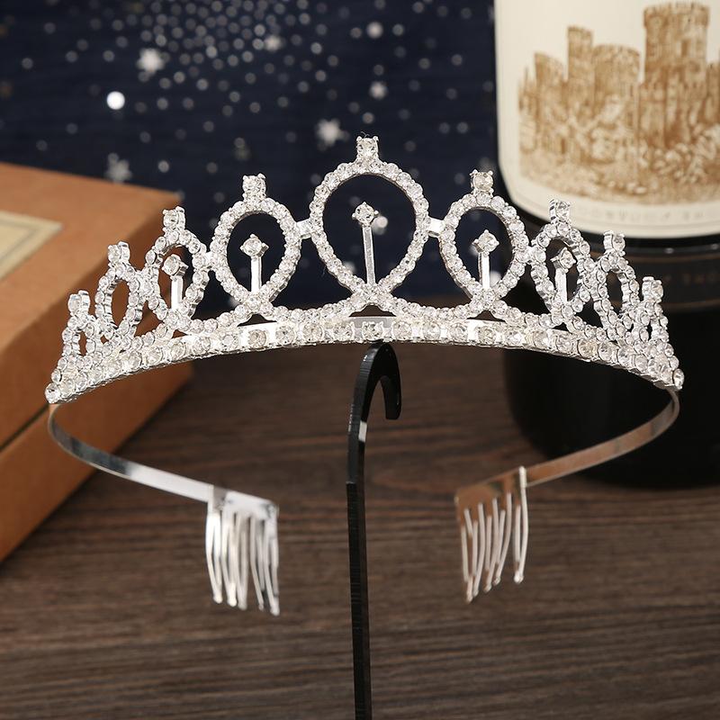 Crown Hair Accessories Children's Silver Hairband Korean Children's Headband Birthday Rhinestone Crown Headwear