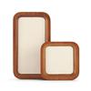 HeMu Wooden Microfiber Velvet Cloth Multi-purpose Rounded Corner Empty Tray Viewing Pallet Jewelry Display Storage Tray