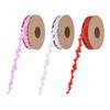 Set Of 3 Colorful Silk Ribbons for Gift Wrapping Love Heart Embossing Polyester Ribbon Wedding Party Decoration