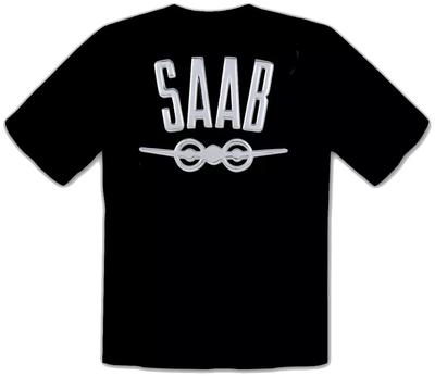 Saab Logo Zábavné Auto Auto Čierne Tričko -139-