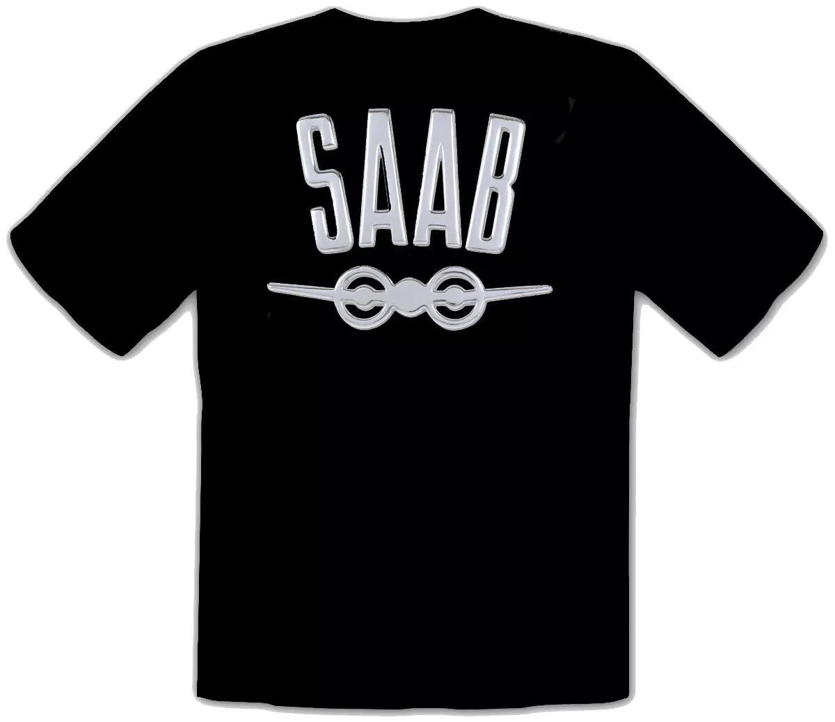 

Saab Logo Fun Car Auto Black T-shirt -139- S