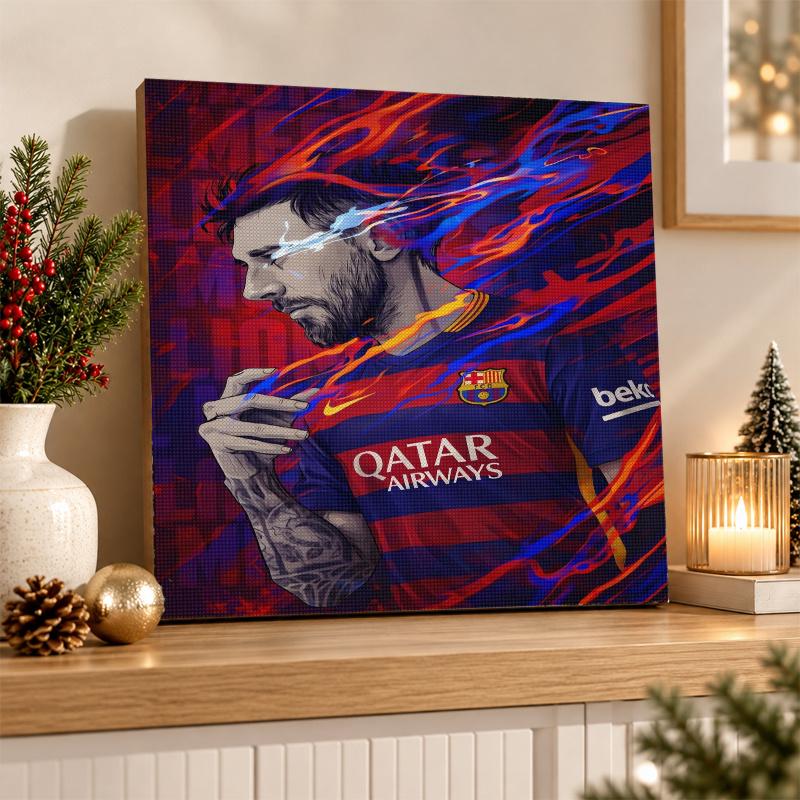 Lionel Messi Diamantmalerei Set 5D Vollbohrer DIY Diamantmosaik Wandkunst Heimdekoration