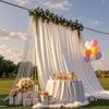 Satin Backdrop Curtains, Smooth Satin Curtains Drapes, Wedding Backdrop Curtain for Birthday Party Prom Wedding Stage Background