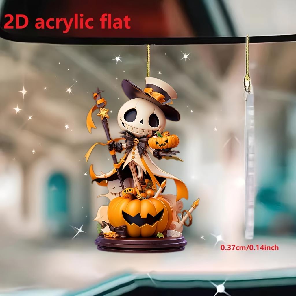 

Акриловое подвесное украшение на Хэллоуин, 2D жуткая фигурка скелета тыквы-призрака, брелок-подвеска для сумки и украшения дома
