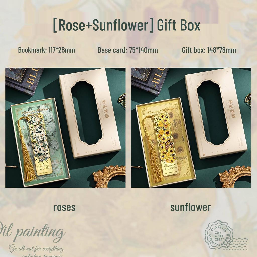 Retro Oil Painting Bookmark: Exquisite Metal Souvenir for Teacher's Day and Back-to-School Gifts