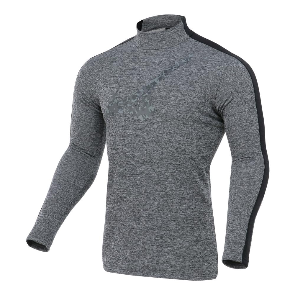 Mizuno Bionext Stretch Fleece Golf High Long Made with Recycled Size XL Men's Shirt, Neck, Sleeve, Warm, Materials, Gray, (E2MJ2502)