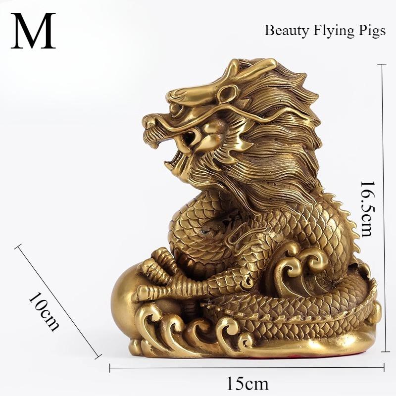 1pc Metal Dragon Ornament Zodiac Dragon Mascot Apartment, Shop Decoration Metal Handicrafts Feng Shui Accessories Animal Model