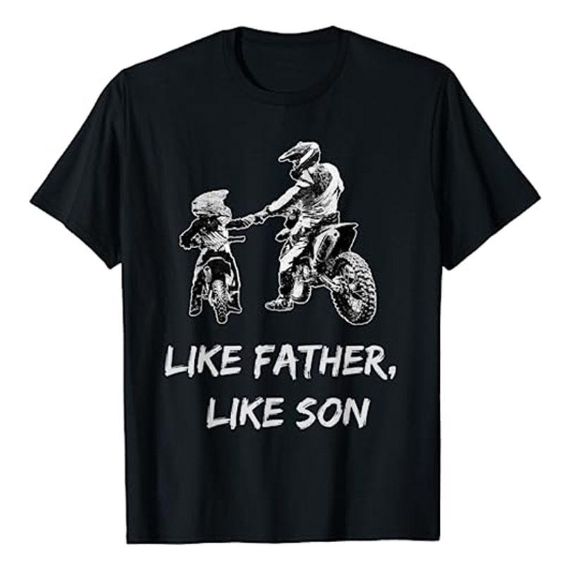 Like Father - Like Son Motocross Shirt Dirt Bike T-Shirt Motorcycle Dad Son Graphic Tee Top Motorbike Lover Apparel Husband Gift S разноцветный