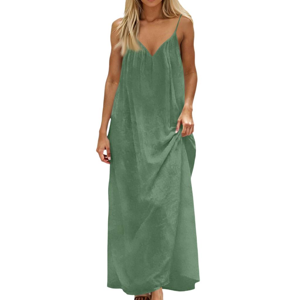 Women's Backless V-Neck Strapless Dress Backless Casual Dress