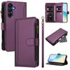 For Samsung Galaxy A26 5G Leather Case 9 Card Slots Zipper Wallet Stand Phone Cover with Wrist Strap