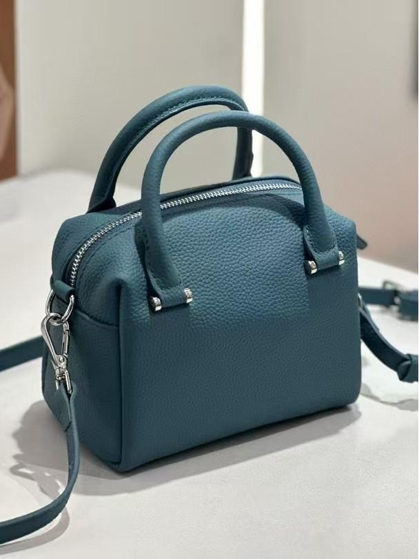 Women's Versatile Genuine Leather Boston Bag - Large Capacity Crossbody, Shoulder, and Handheld for Spring/Summer 2025
