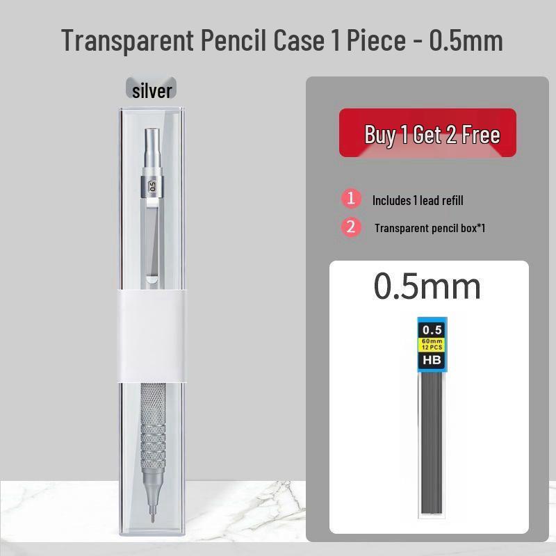 Professional Metal Mechanical Pencil, 0.5/0.7mm, Low Center Gravity, Weighted Feel, Continuous Lead Feed for Drawing & Painting.