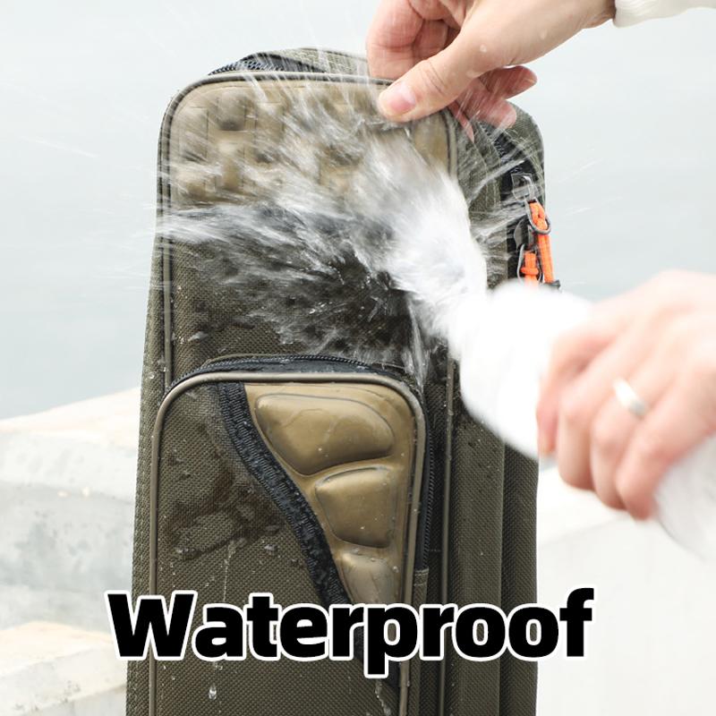 Fishing Rod Bag, Large-capacity Waterproof Fishing Bag, Thickened Sea Rod Bag, Big Belly Bag, Wheel Fishing Gear Bag, Fishing Storage Bag