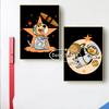 Funny Animal Dog Cat Astronaut Space Planet Cartoon Posters and Prints Canvas Painting Wall Art Pictures for Room Home Decor