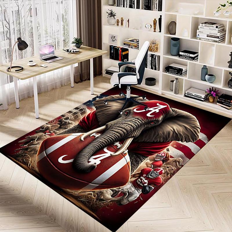 1PC Alabama Crimson Tide Extra Large Non Slip Floor carpet, Office, family, bedroom Large Area Rug Indoor Rugs, Vibrant Colors