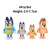 Bluey Und Bingo Familienserie Anime Actionfigur Modell Cartoon Mini PVC Puppen Ornamente Kinder Geburtstagsdekoration Spielzeug Geschenk