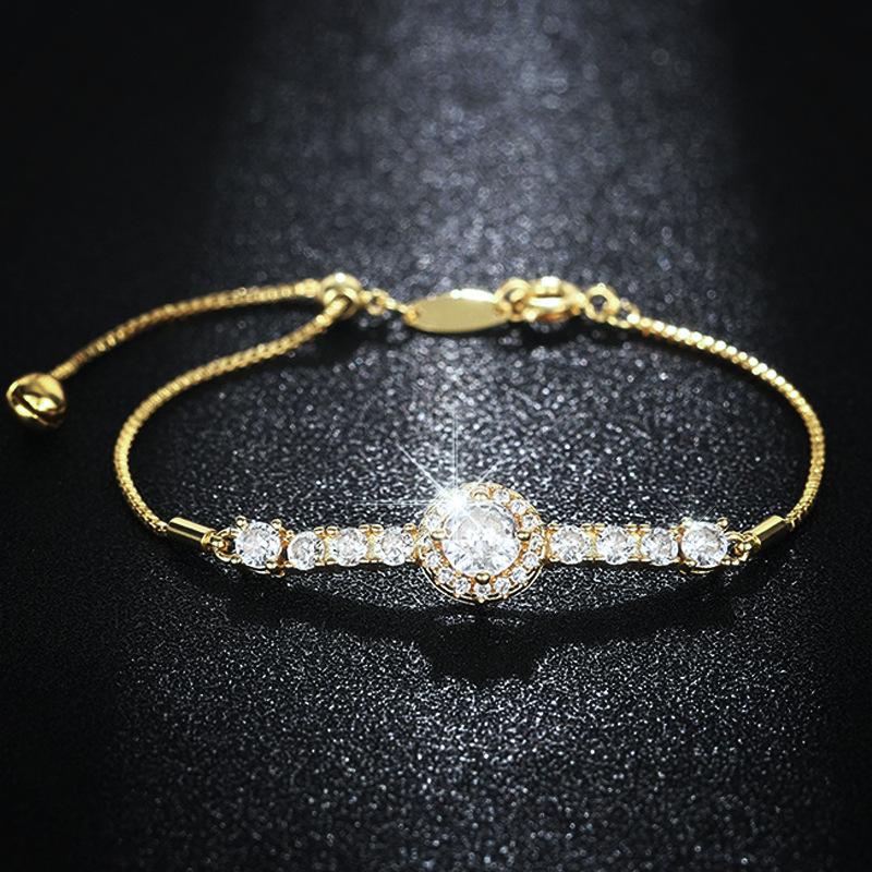 Women'S Bracelets, Fashion Personality, Daily Elegance Accessories, Round Zircon Sparkling Jewelry.
