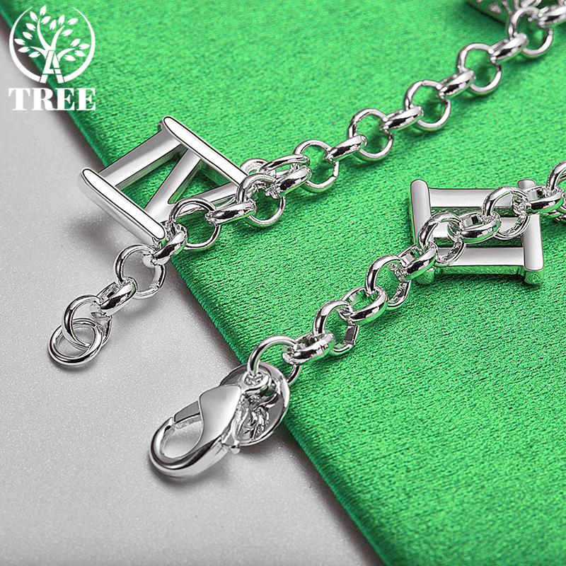 Exquisite 925 Sterling Silver Roman Numeral Pendant Bracelet Women High-Quality Charm Wedding Party Fashion Jewelry Accessories