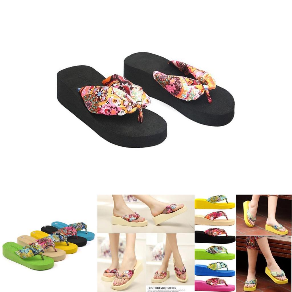Elegant Women Summer Flip Flops Wedge Heeled Platforms With Comfortable Beach Shoes