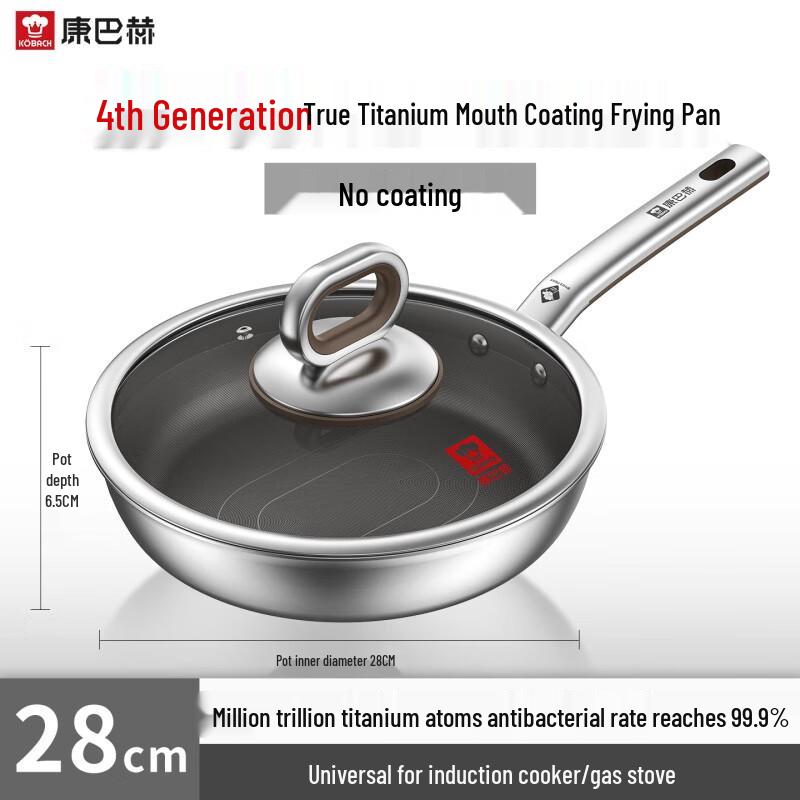 Kangbach 4th Gen 28cm Titanium Infused 316L Stainless Steel Frying Pan