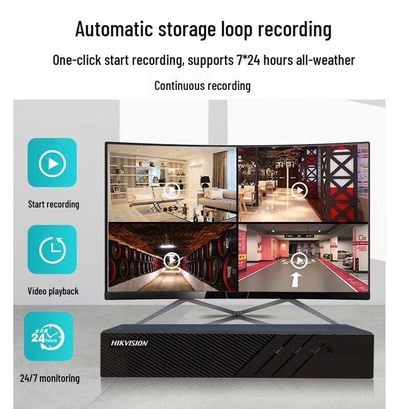Hikvision 4-Channel NVR Surveillance Host with 4TB HDD CN plug (adapter included)