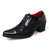Brand 2025 Men's High-heeled Leather Shoes Fashion Red Wedding Dresses Shoes For Men Luxury Formal Shoes Man Zapatos De Vestir