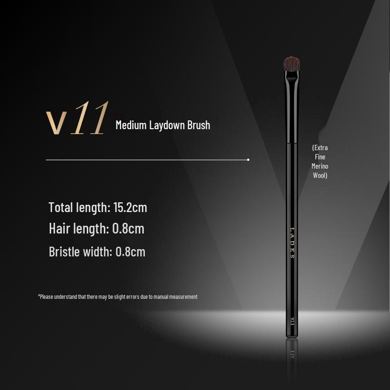 LADES V Series Makeup Brush Set - Contour, Nose Shadow, Laydown, Eyeshadow Blending Brushes (Animal Hair)