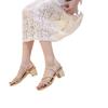 Rhinestone sandals women's summer new thick heel open toe middle heel versatile one shoe two wear sandals women's shoes