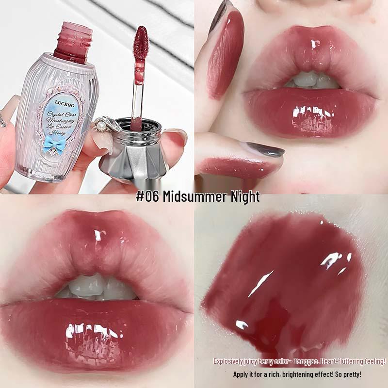 LUCKGO Кристальная медовая увлажняющая эссенция для губ - Антивозрастная, питательная, с зеркальным блеском, увеличивающая объем помада и блеск. 3.5g