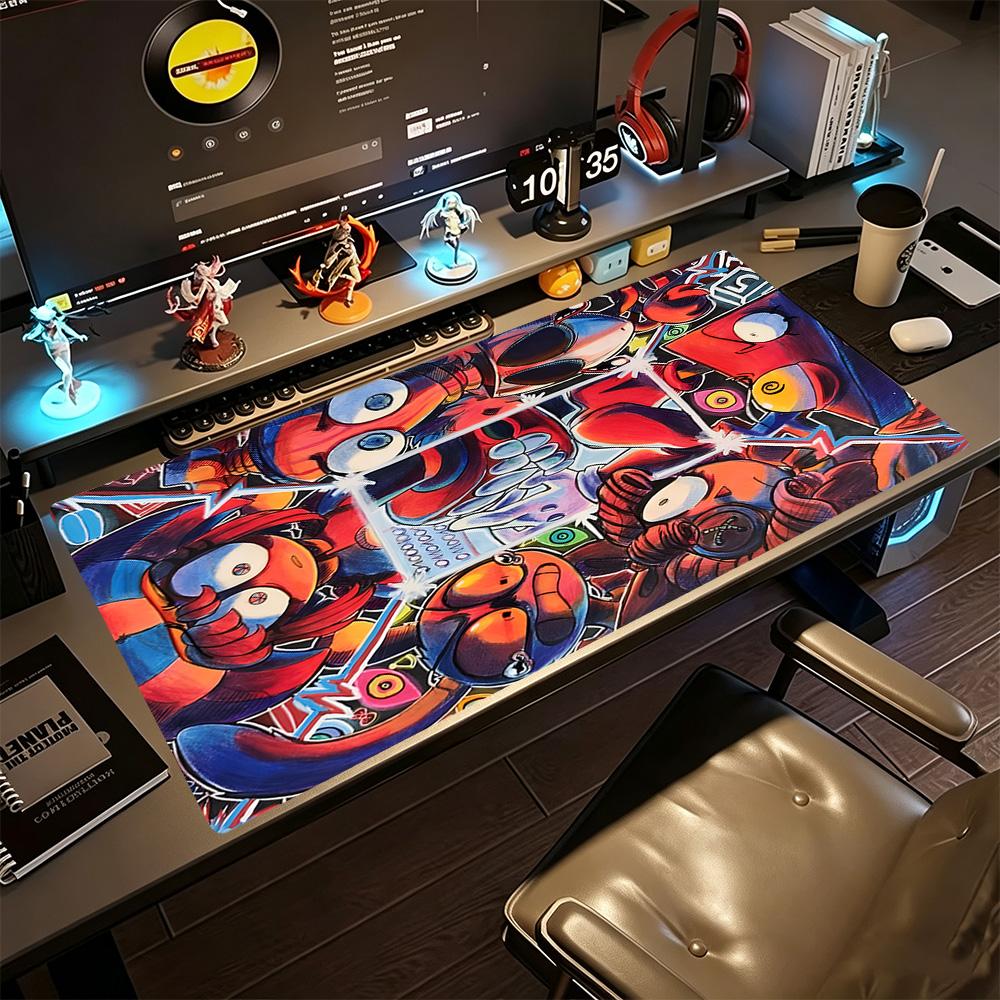 Bunte Cartoon-Charaktere Gaming-Mauspad Gaming-Laptop-Mauspad Ultra-lange Schreibtischmatte Rutschfeste Gummibasis Gaming-Zubehör Ideales Geschenk für Gamer