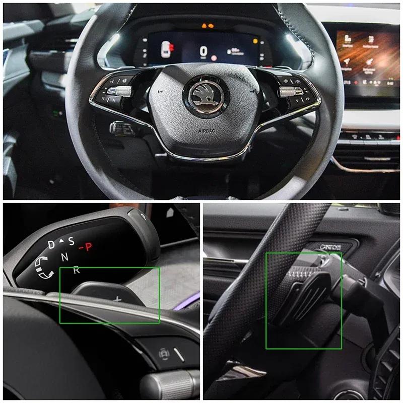 For Skoda Octavia A8 MK4 ENYAQ RS IV VRS Kodiaq Karoq 2020-2022 Car Steering Wheel Shift Paddle Extend Shifters Sticker DSG Gear