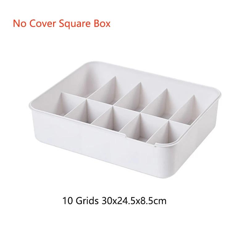 1/10/15 Grid Plastic Underwear Storage Box with Mark Closet Organizer Drawer for Underwear Socks Box Bra Organizer with Cover