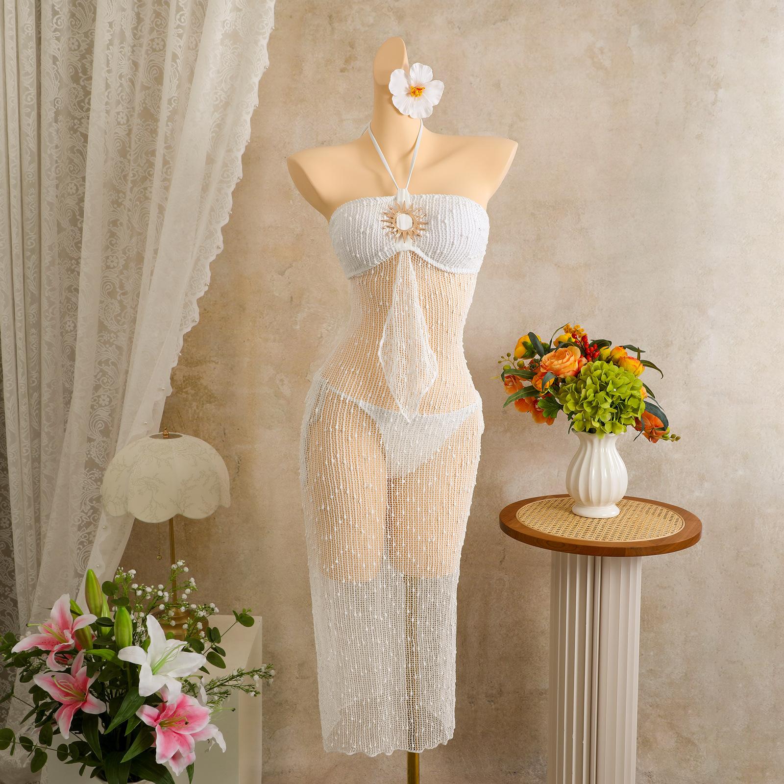 2026 European and American New Beach Vacation Dress Two-piece Sexy Suspender Sequined Swimsuit Bikini S