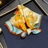 New sunflower silk small square scarf women's spring and summer national style printed mulberry silk scarf square scarf silk silk scarf