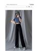 2025 Women's High Waist Wide Leg Ice Silk Pants - Spring/Summer Loose, Slimming, Floor-Length.
