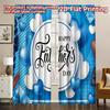 2D FLAT PRINTING 2pcs Curtains (Without Rod) Father's Day Blue Celebration Popular Window Curtain Versatile Durable Polyester