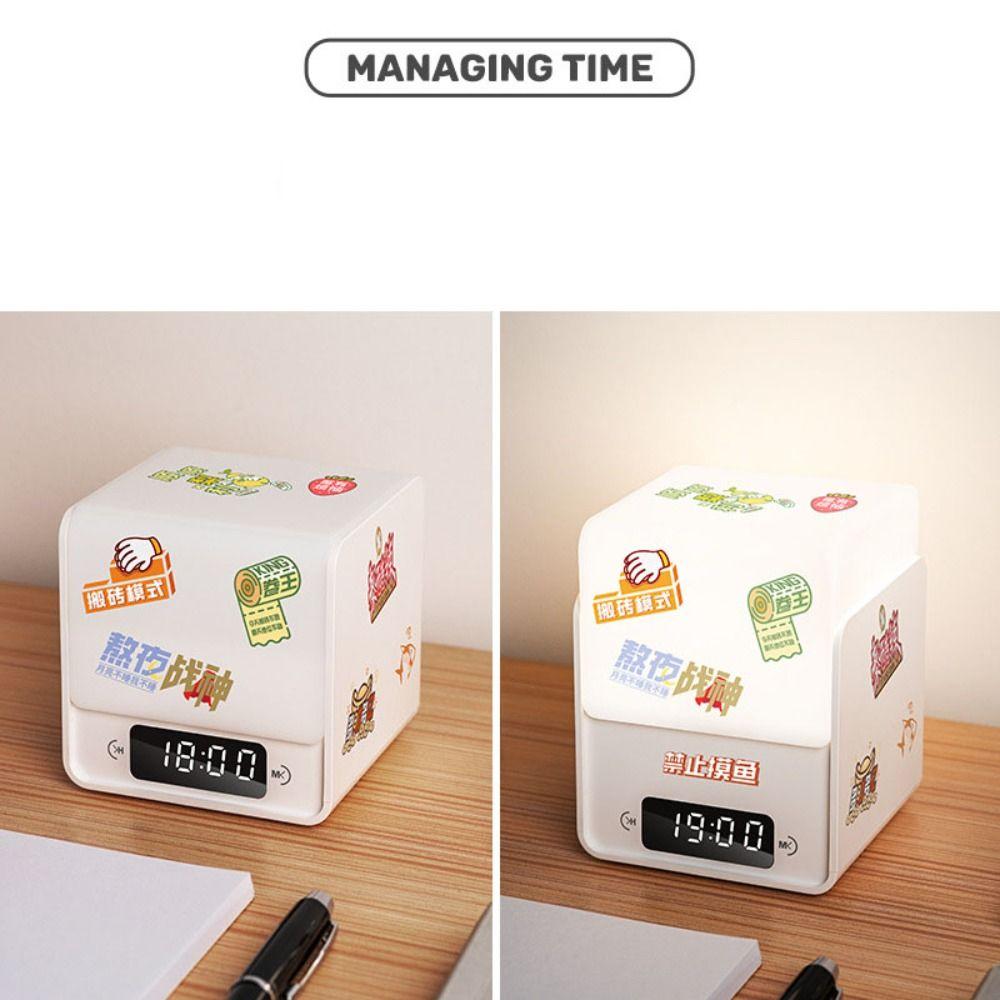 Soft Light Time Cube Night Light LED Sleep Light Simplicity Clock Light  Gift