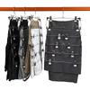 6 Tier Metal Pants Hanger With Clips Spacesaving Durable Storage For Skirts And Trousers Black