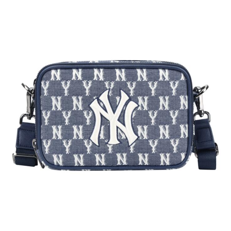 MLB Monogram Series Vintage All Over Print NY Yankees Camera Bag Unisex Shoulder Bag Navy-Blue 32BGDM011-50N Marine Blue