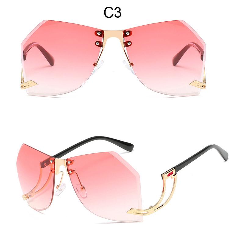 

2024 New Irregular Rimless Sunglasses Women Brand Designer Alloy Frame Oversize Gradient Sun Glasses Fashion Female Clear Shades Other