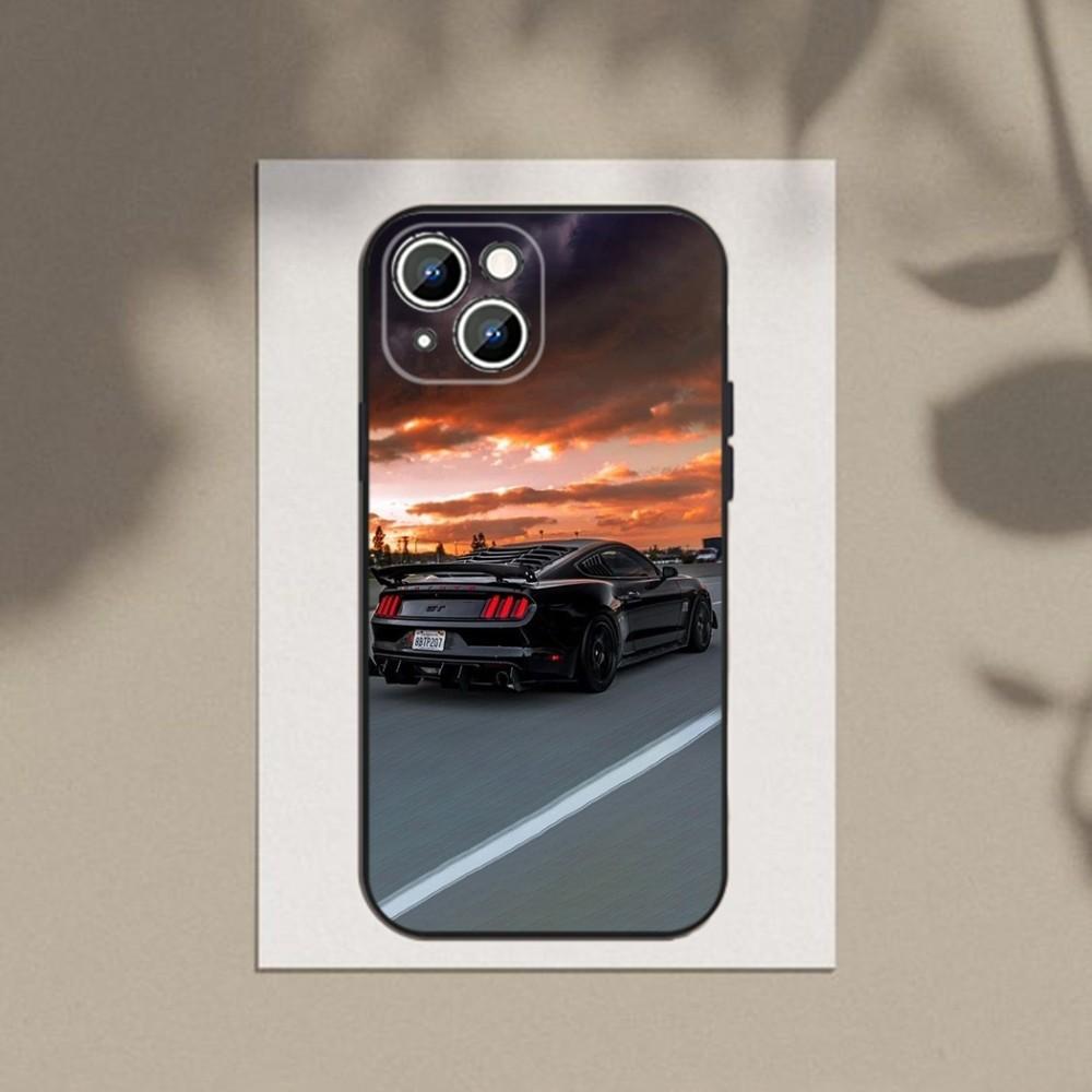 car GT500 Phone Case For Apple iPhone 15,14,13,12,11,XS,XR,X,8,7,Pro,Max,Plus,mini Silicone Black Cover