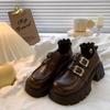British Style Loafers Cotton Shoes Women's 2025 Spring and Autumn New Platform Thick Heel Retro Fluffy Mary Jane Small Leather Shoes