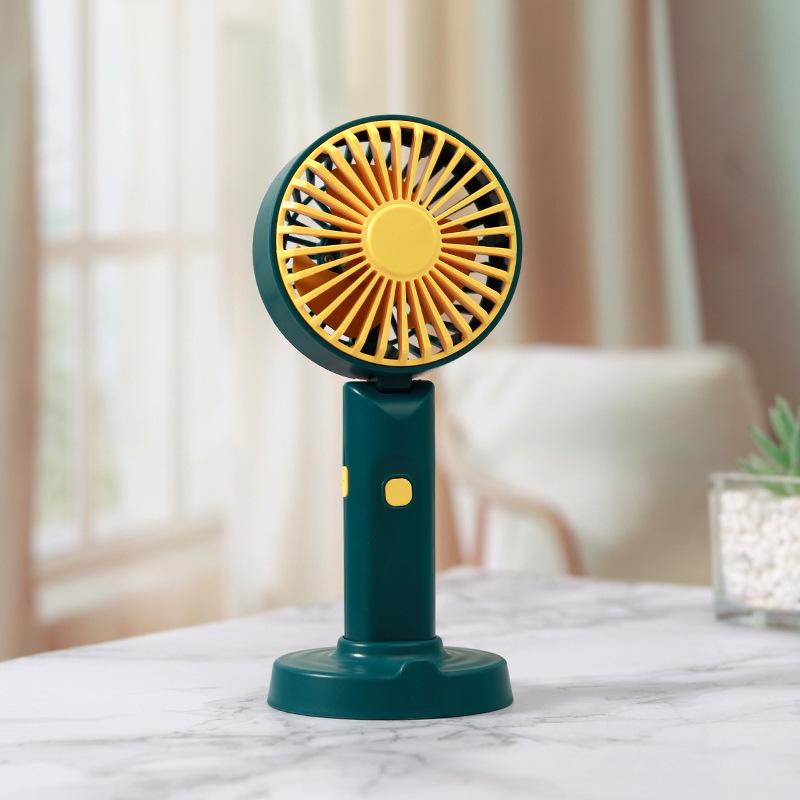 

Portable Cartoon Mini Fan with Lanyard - Handheld, Desktop, Foldable, USB Rechargeable for Students & Outdoor Festivals 7.9*19*8.3 cm зелений