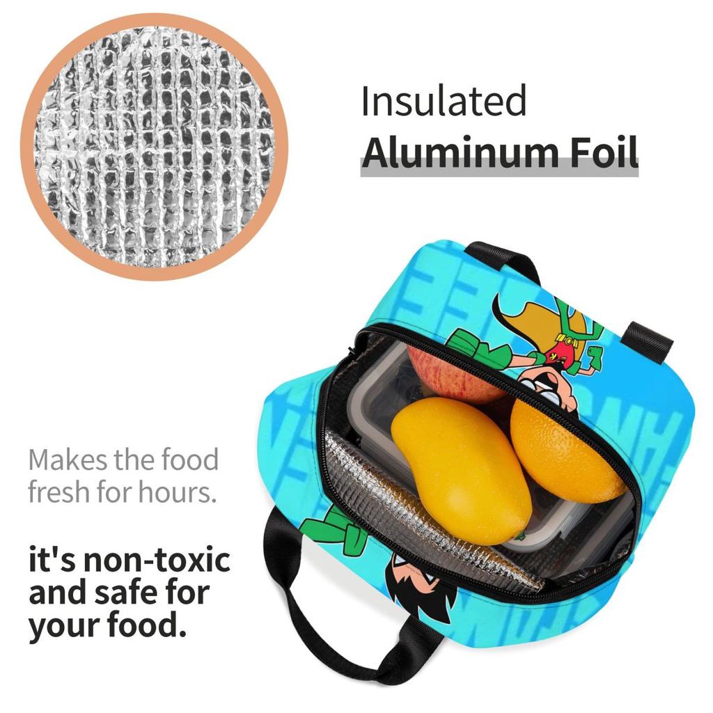 Teens Titans Go Beast Boy Product Insulated Lunch Bag For School Office Food Box Reusable Thermal Cooler Lunch Boxes