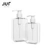 Transparent Square Soap Dispenser, Countertop Lotion Bottle With Pump Bathroom Lotion Liquid Soap Dispenser Refillable Emp