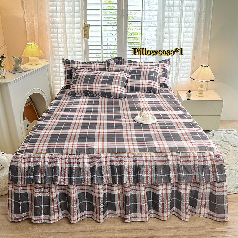 Bedroom Household Single-piece Sanding Bed Skirt Solid Color Skin-friendly Bedspread Bed Cover Bedroom Student Dormitory Sheets